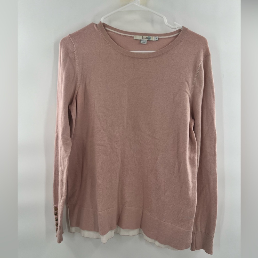 Boden pink peach crew neck sweater top blouse size M